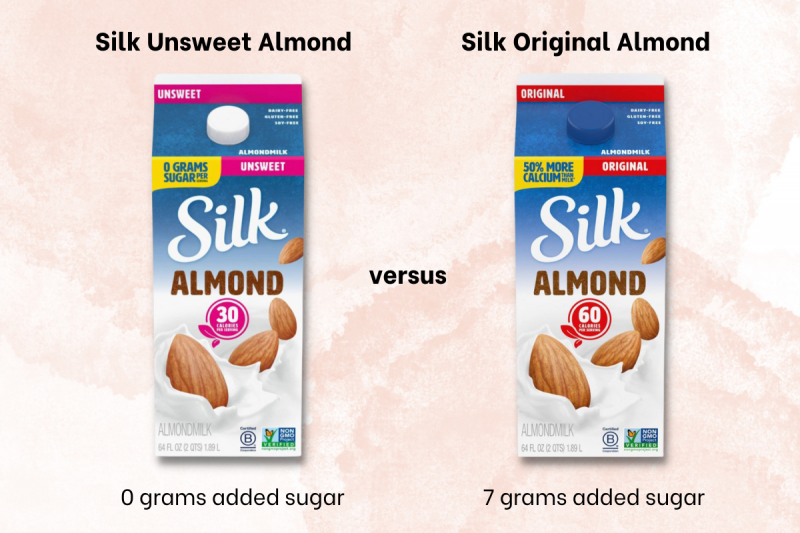 comparing unsweet to original almond milk